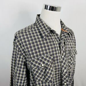 5.11 Tactical Series 2XL Pearl Snap Shirt Gray Green Plaid 100% Cotton
